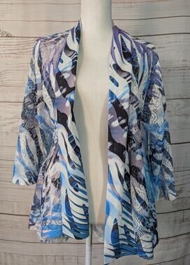 Coastal Sheer Fishnet Lace Knit Open Duster Cardigan Jacket Princess Cruises